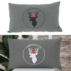 Cushion Black Forest Love 2/s gray approx. 50x30cm