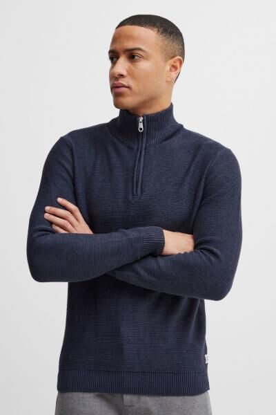 klassischer 11 PROJECT PRTillmann Fine Herren Troyer mit Stehkragen Pullover 21301005-ME-1940101 Blau