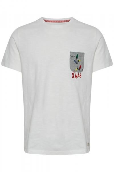 klassisches BLEND Herren T-Shirt mit Rundhals Shirt 20714914-110602 Wei&szlig;