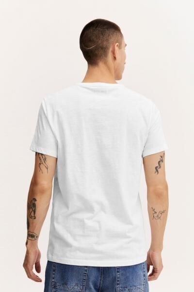 klassisches BLEND Herren T-Shirt mit Rundhals Shirt 20714914-110602 Wei&szlig;