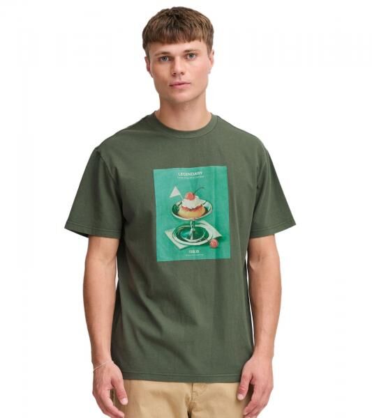 klassisches SOLID SDNong Herren T-Shirt mit Rundhals Shirt 21108418-190415 Gr&uuml;n