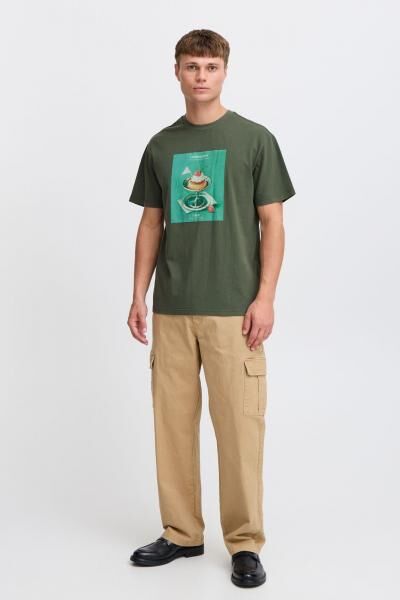 klassisches SOLID SDNong Herren T-Shirt mit Rundhals Shirt 21108418-190415 Gr&uuml;n