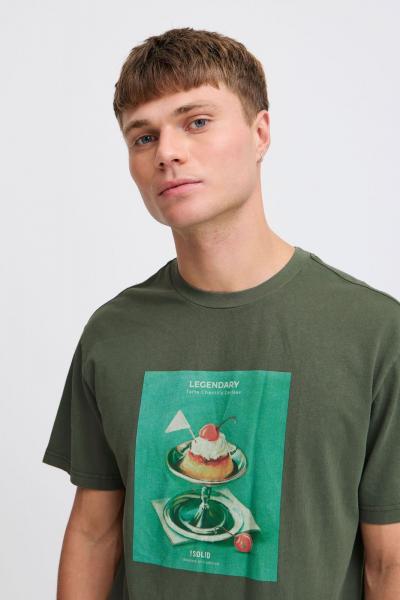 klassisches SOLID SDNong Herren T-Shirt mit Rundhals Shirt 21108418-190415 Gr&uuml;n