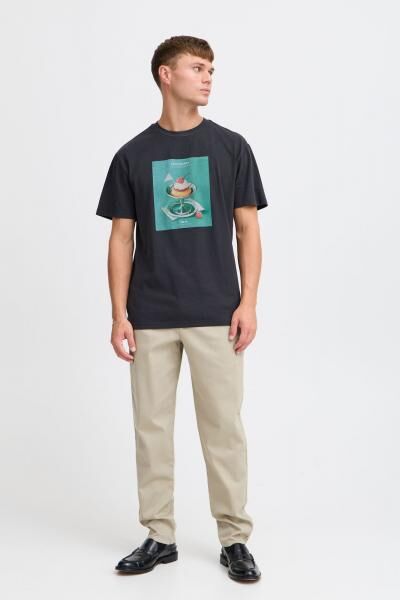 klassisches SOLID SDNong Herren T-Shirt mit Rundhals Shirt 21108418-194008 Schwarz