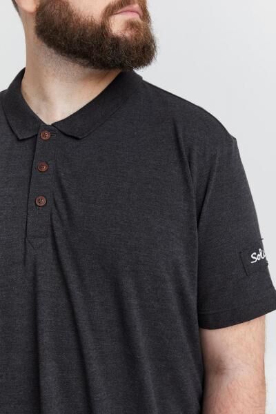 Klassisches SOLID SDTrip BT Herren Poloshirt Gro&szlig;e Gr&ouml;&szlig;en mit 3-Knopf-Leiste Shirt 21300885-ME-798288 Grau
