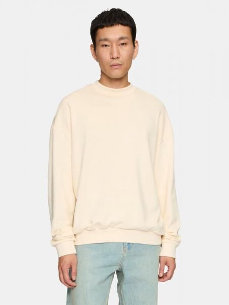 l&auml;ssiges URBAN CLASSICS Herren Sweatshirt Oversize 280 g/m&sup2; mit Baumwolle Ecru-Wei&szlig;