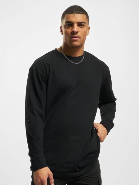 l&auml;ssiges URBAN CLASSICS Herren T-Shirt Rippb&uuml;ndchen 220 g/m&sup2; mit Baumwolle Schwarz