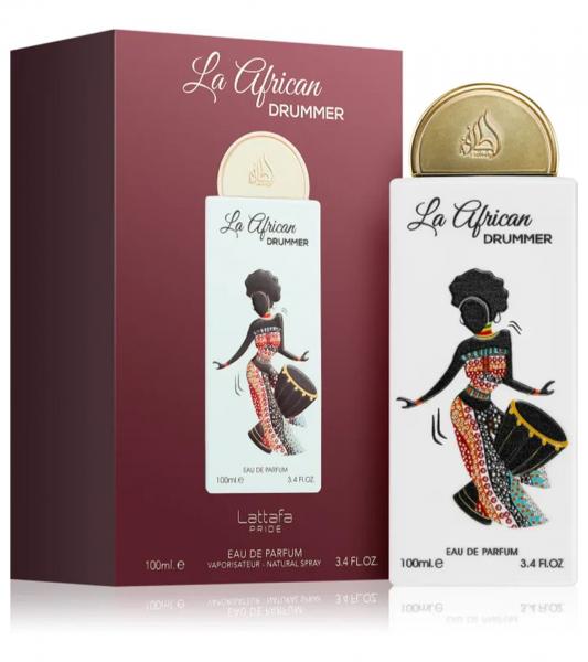 Lattafa La African Drummer Damen Eau de Parfum fruchtig-frisches K&ouml;rper-Parf&uuml;m mit warmer orientalischer Ausstrahlung in 100ml Wei&szlig;