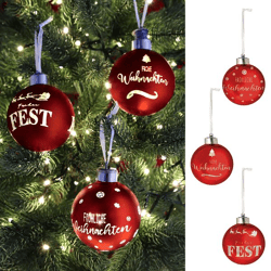 LED Christmas tree ball, 3/s, red, 8cmD
