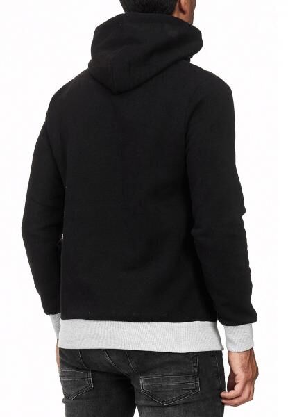 Markanter Kapuzen-Pullover f&uuml;r Herren mit modernem Schnitt Hoodie Sweater 9325 Schwarz