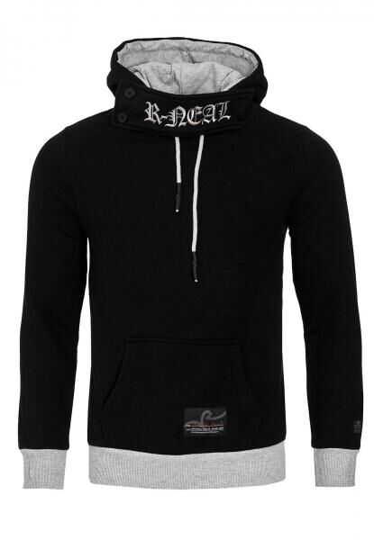 Markanter Kapuzen-Pullover f&uuml;r Herren mit modernem Schnitt Hoodie Sweater 9325 Schwarz