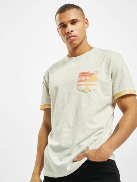modernes Just Rhyse Herren T-Shirt mit Baumwolle Ecru-Wei&szlig;