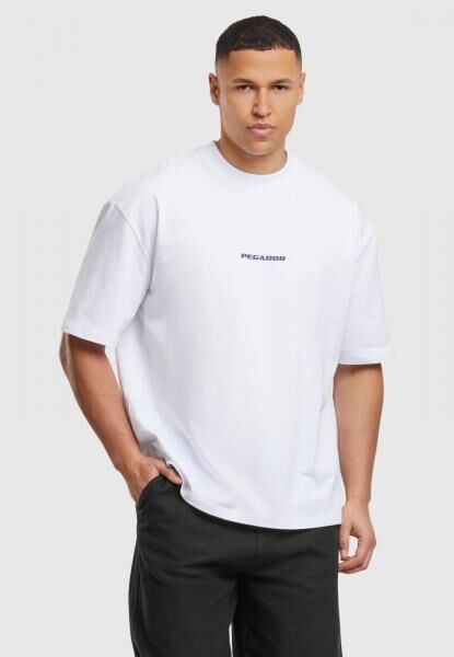 modernes PEGADOR Herren T-Shirt 260 g/m&sup2; mit Baumwolle Wei&szlig;