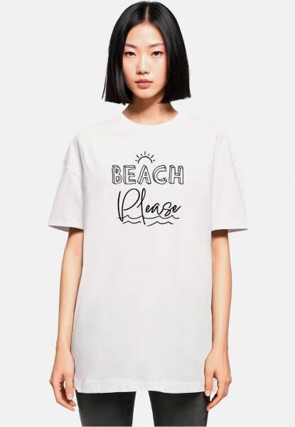 modernes POD Unisex T-Shirt Oversize 220 g/m&sup2; mit Baumwolle Wei&szlig;