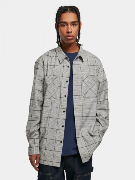 modernes Urban Classics Herren Polo-Shirt Stretch Taschen Oversize Grau