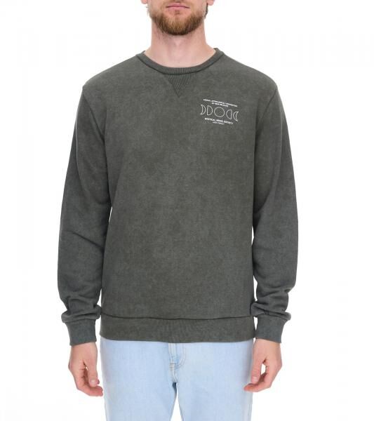SKY REBEL Herren Rundhals-Pullover Baumwoll-Sweater im Antik-Look H10068C21372A 12400 Gr&uuml;n