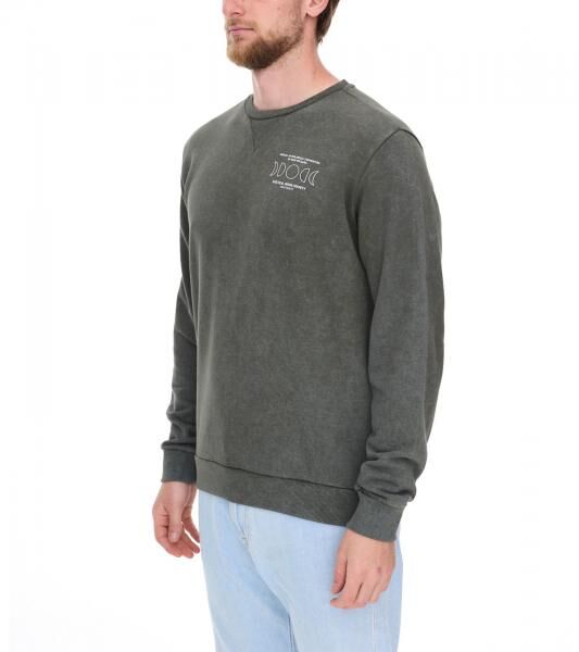 SKY REBEL Herren Rundhals-Pullover Baumwoll-Sweater im Antik-Look H10068C21372A 12400 Gr&uuml;n