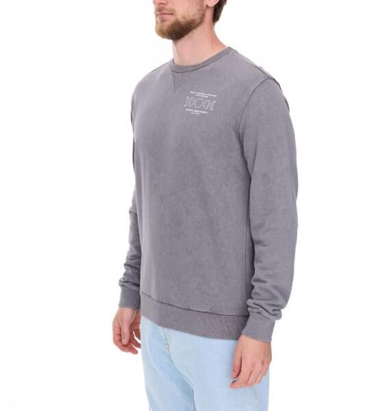SKY REBEL Herren Rundhals-Pullover Baumwoll-Sweater im Antik-Look H10068C21372A 12400 Grau