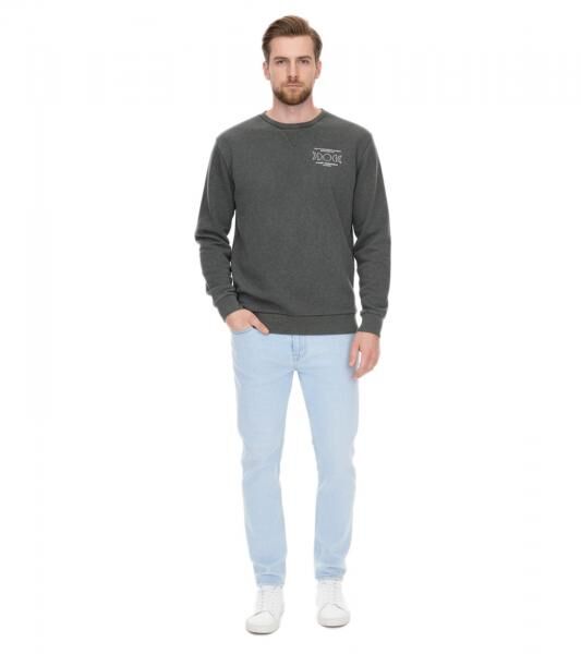 SKY REBEL Herren Rundhals-Pullover Baumwoll-Sweater im Antik-Look H10068C21372A Dunkelblau, Gr&uuml;n oder Grau