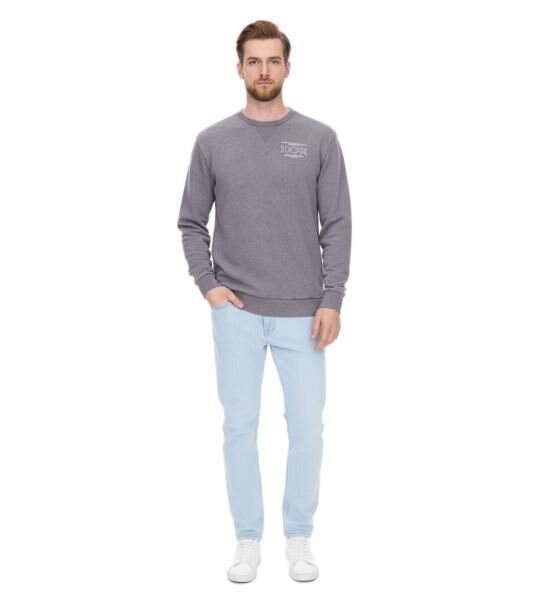 SKY REBEL Herren Rundhals-Pullover Baumwoll-Sweater im Antik-Look H10068C21372A Dunkelblau, Gr&uuml;n oder Grau
