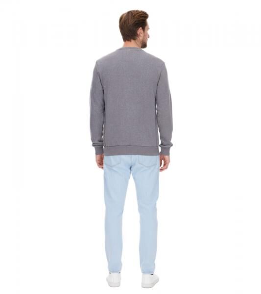 SKY REBEL Herren Rundhals-Pullover Baumwoll-Sweater im Antik-Look H10068C21372A Dunkelblau, Gr&uuml;n oder Grau