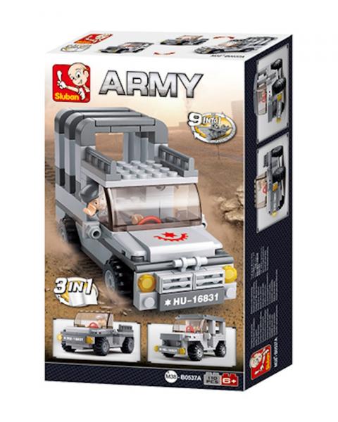 Sluban M38-B0537A - ARMY Jeep 3-in-1 - 110 parts