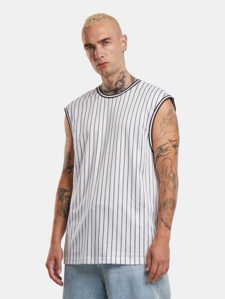 sportliches Urban Classics Herren T-Shirt Mesh 130 g/m&sup2; Wei&szlig;/Schwarz