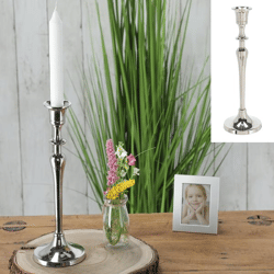 Stick candle holder, silver, L, approx.27cmH