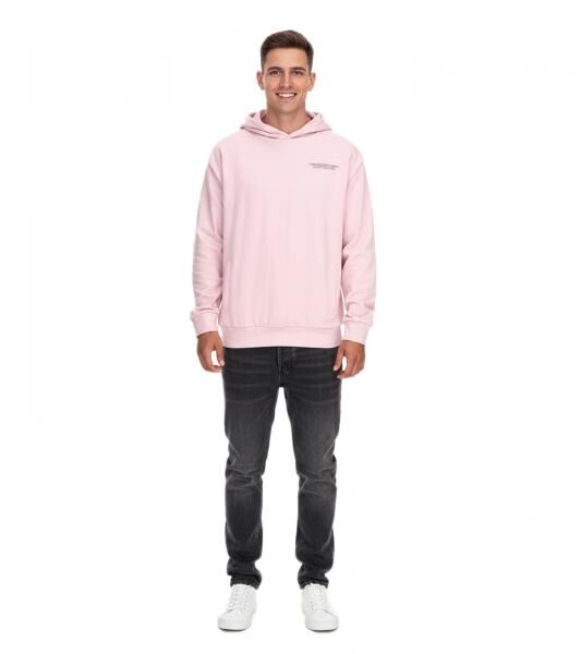 SUBLEVEL Herren Kapuzen-Pullover Baumwoll-Hoodie mit Eingriffstaschen Sweater H10014T21326A in Rosa oder Wei&szlig;