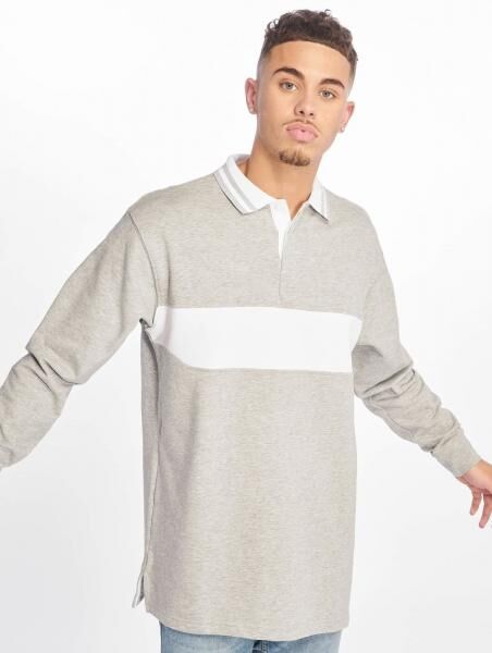 vielseitiges Urban Classics Herren Polo-Shirt Rippb&uuml;ndchen 330 g/m&sup2; mit Baumwolle Grau