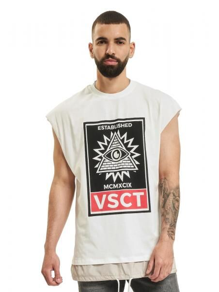 vsct 2-in-1-T-Shirt mit &uuml;bergro&szlig;em Augenmotiv, Ecru