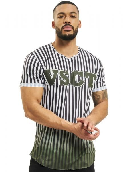 vsct Graded Coach Gestreiftes Logo-T-Shirt wei&szlig;