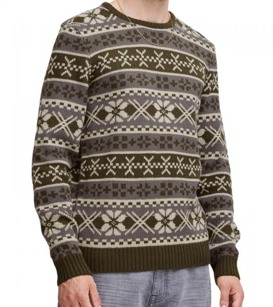 11 PROJECT PRPasco Men's Knit Sweater with Wool Blend, Long-Sleeve Shirt 20716671 190414 Blue/White/Black
