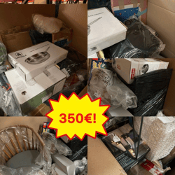 350 € / pallet; mixed pallets from German marketplaces, categories A/B/C, approx. 60–70 items, uninspected customer returns