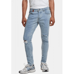 bequeme 2Y Premium Herren Jeans Slim Fit Stretch Reißverschluss mit Baumwolle Blau