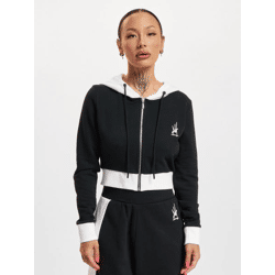 bequemer Dangerous DNGRS Damen Hoodie Reißverschluss Kapuze 280 g/m² mit Baumwolle Schwarz/Weiß