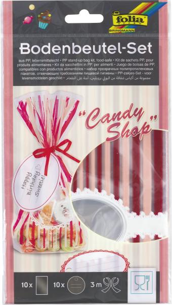 FOLIA - Bodenbeutel-Set CANDY SHOP-145x235mm, 10 Stück, inklusive Zubehör