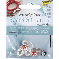 FOLIA - Charms MUSTACHE-5 Stück, sortiert