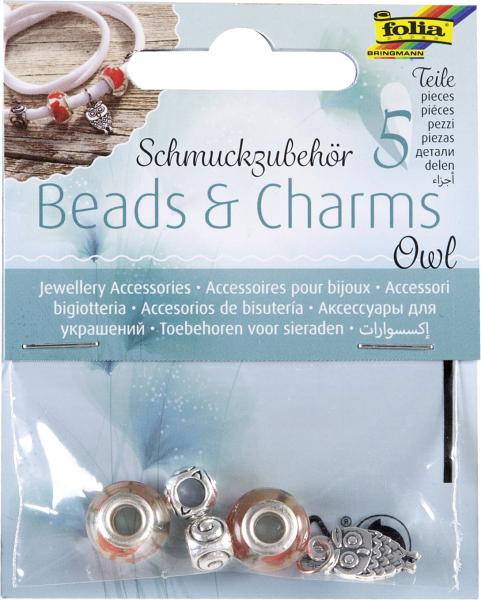 FOLIA - Charms OWL-5 Stück, sortiert