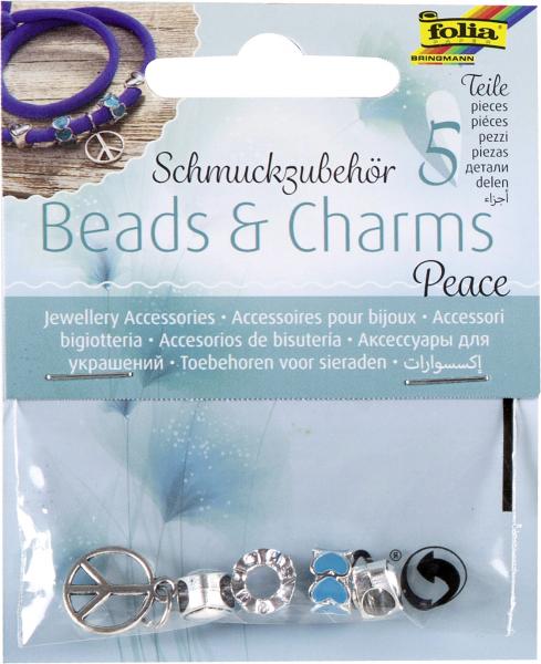 FOLIA - Charms PEACE-5 Stück, sortiert
