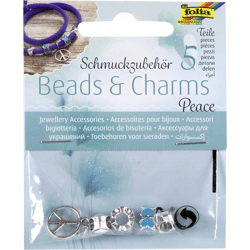 FOLIA - Charms PEACE-5 Stück, sortiert