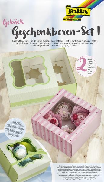 FOLIA - Gebäck-Geschenkschachtel-Set I-für 2 Boxen, inklusive Einlage, lebensmittelecht