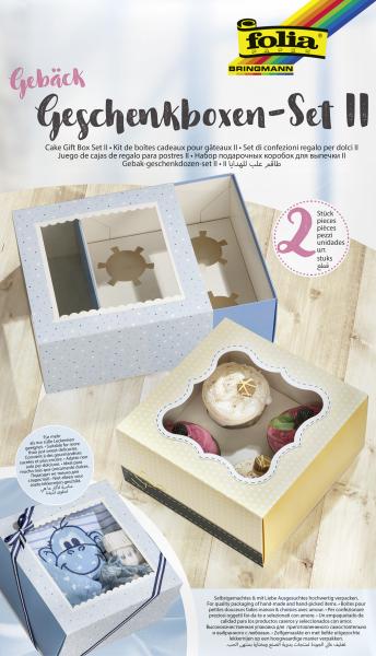 FOLIA - Gebäck-Geschenkschachtel-Set II-für 2 Boxen, inklusive Einlage, lebensmittelecht