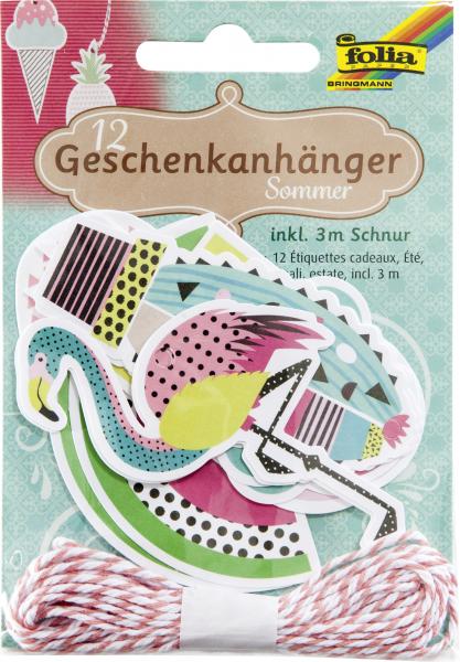 FOLIA - Gift Tags SUMMER - 12 pieces, including 3m of string