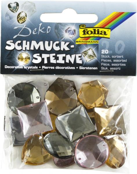 FOLIA - Schmucksteine Maxi - SMOKY-20 Stück
