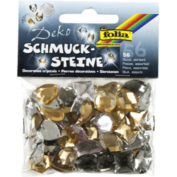 FOLIA - Schmucksteine MIDI - SMOKY-56 Stück