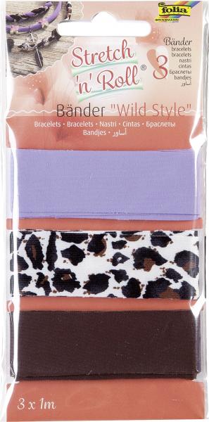 FOLIA - Stretch 'n' Roll Ribbons WILD STYLE—3 ribbons, 1 m each, assorted