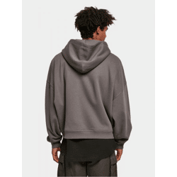 lässiger URBAN CLASSICS Herren Hoodie Reißverschluss Rippbündchen 300 g/m² mit Baumwolle Grau
