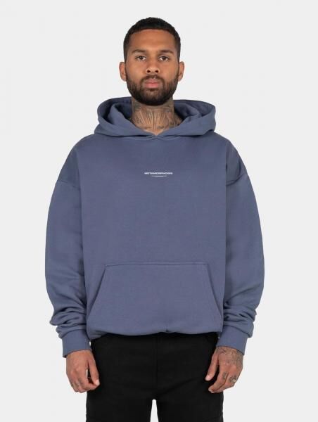 moderner MJ Gonzales Herren Hoodie gro&szlig;e Kapuze Rippb&uuml;ndchen 460 g/m&sup2; mit Baumwolle Blau