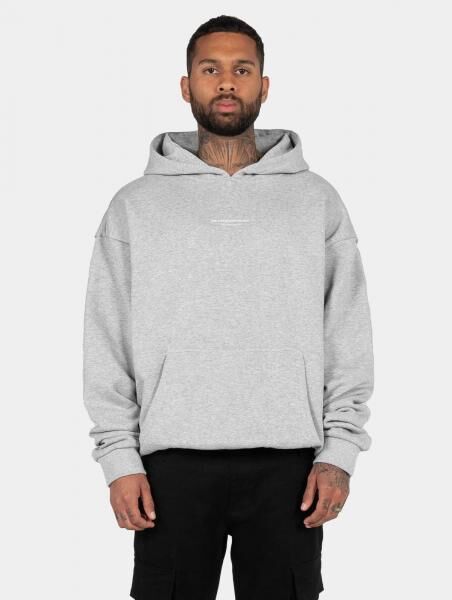 moderner MJ Gonzales Herren Hoodie Rippb&uuml;ndchen Oversize 460 g/m&sup2; mit Baumwolle Grau